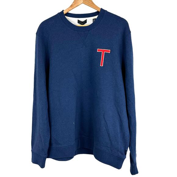 Ted Baker NWT Blue LS Varsity 'T' Sweatshirt Size 6 US XXL Preppy Organic Cotton - Picture 4 of 11